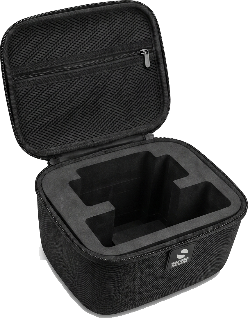 Seratone hard carry case, open, with moulded insert for the interface and microphone