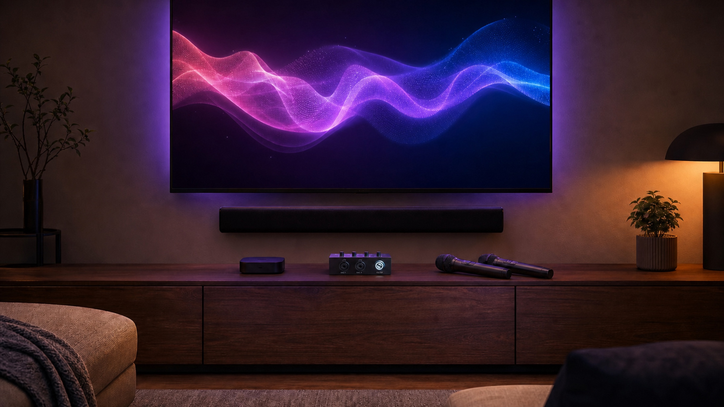 Seratone installed permanently in a premium living-room entertainment system